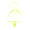 La-Pomme E6000 fabric halter neck top and bottom set G-string style micro mini bikini 530038