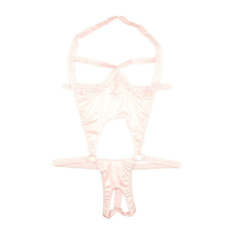 La-Pomme Felica Fabric Open Bust Crotch Split Playsuit Costume 530042