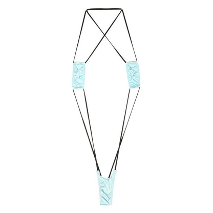La-Pomme Glossy Felica Fabric Micro Mini Bikini 533123