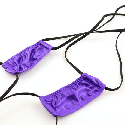 La-Pomme Glossy Felica Fabric Micro Mini Bikini 533123