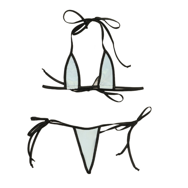 OUTLET】ラ・ポーム K2S生地 三角マイクロビキニセット Gストリング