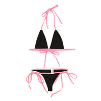 ラ・ポーム MFS生地 ヒモ結びで調整可能 三角ブラ＆ショーツ ランジェリーセット 535037