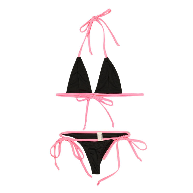 ラ・ポーム MFS生地 ヒモ結びで調整可能 三角ブラ＆ショーツ ランジェリーセット 535037