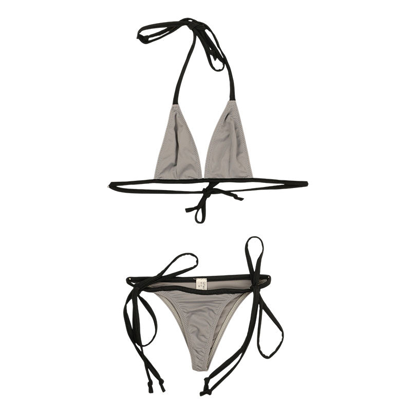 ラ・ポーム MFS生地 ヒモ結びで調整可能 三角ブラ＆ショーツ ランジェリーセット 535037