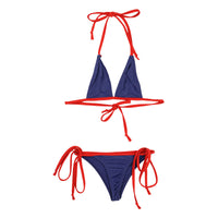 ラ・ポーム MFS生地 ヒモ結びで調整可能 三角ブラ＆ショーツ ランジェリーセット 535037