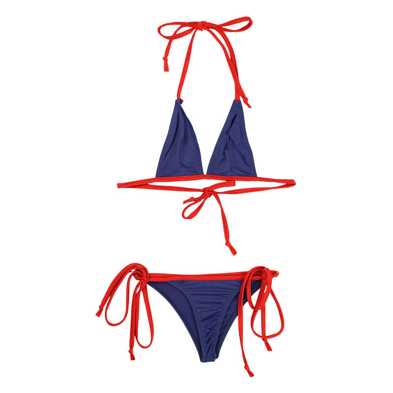 ラ・ポーム MFS生地 ヒモ結びで調整可能 三角ブラ＆ショーツ ランジェリーセット 535037