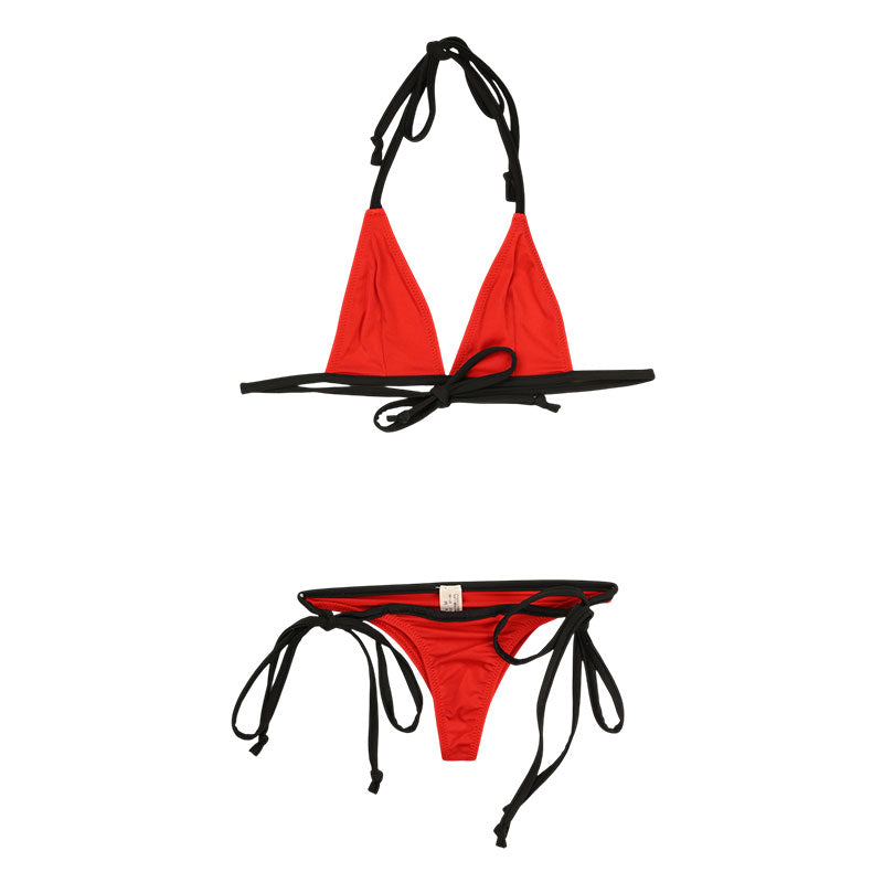 ラ・ポーム MFS生地 ヒモ結びで調整可能 三角ブラ＆ショーツ ランジェリーセット 535037