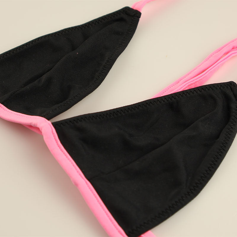 ラ・ポーム MFS生地 ヒモ結びで調整可能 三角ブラ＆ショーツ ランジェリーセット 535037