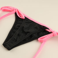 ラ・ポーム MFS生地 ヒモ結びで調整可能 三角ブラ＆ショーツ ランジェリーセット 535037