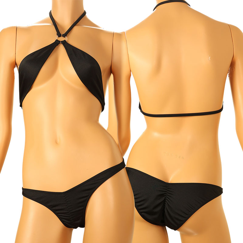 LA-POMME: Micro bikini set made with lustrous, stretchy Lycra fabric for vibrant colors. 539016
