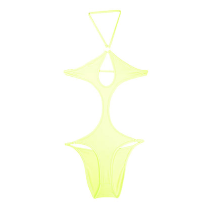 La Paum E6000 Fabric Halter Neck Playsuit Monokini Lingerie 539022