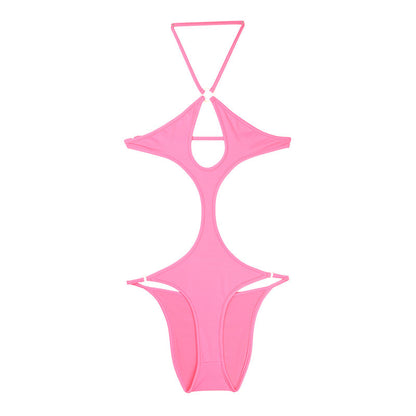 La Paum E6000 Fabric Halter Neck Playsuit Monokini Lingerie 539022