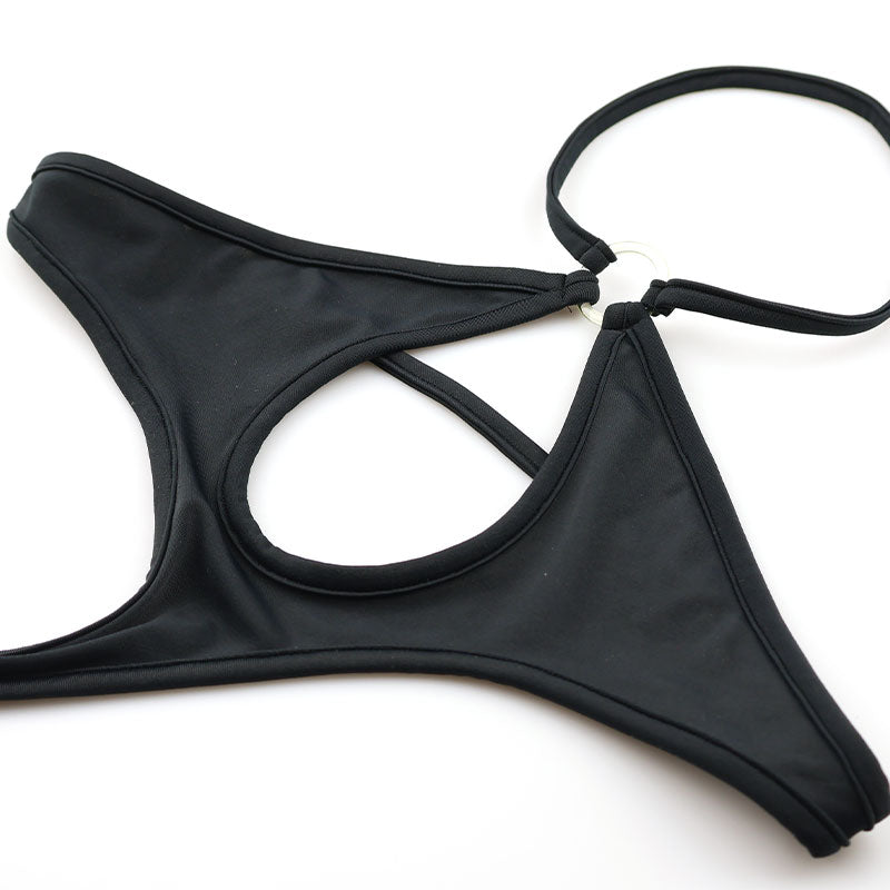 La Paum E6000 Fabric Halter Neck Playsuit Monokini Lingerie 539022