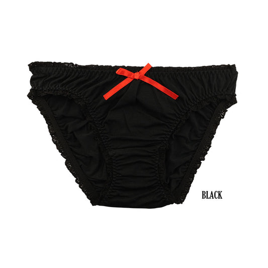 La Paum, perfect for everyday use, cute cotton, red ribbon, black full-back bag, 539