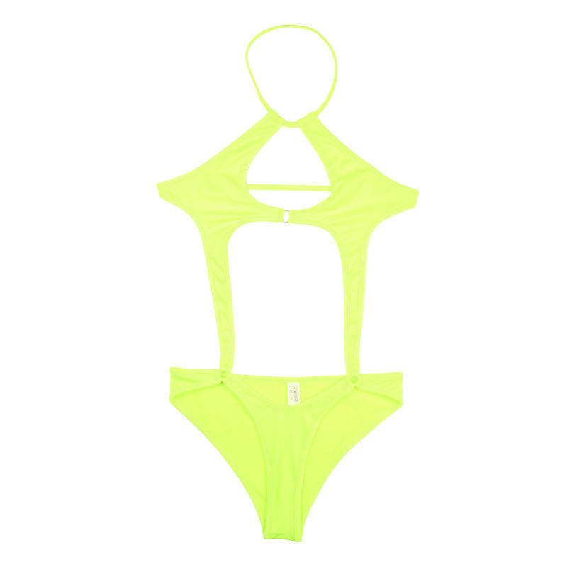 ラ・ポーム ハリ感＆伸縮性抜群 E6000モノキニ 胸元大胆デザイン 540011