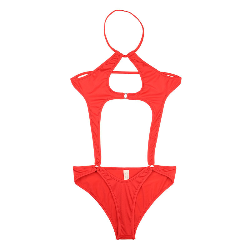 ラ・ポーム ハリ感＆伸縮性抜群 E6000モノキニ 胸元大胆デザイン 540011