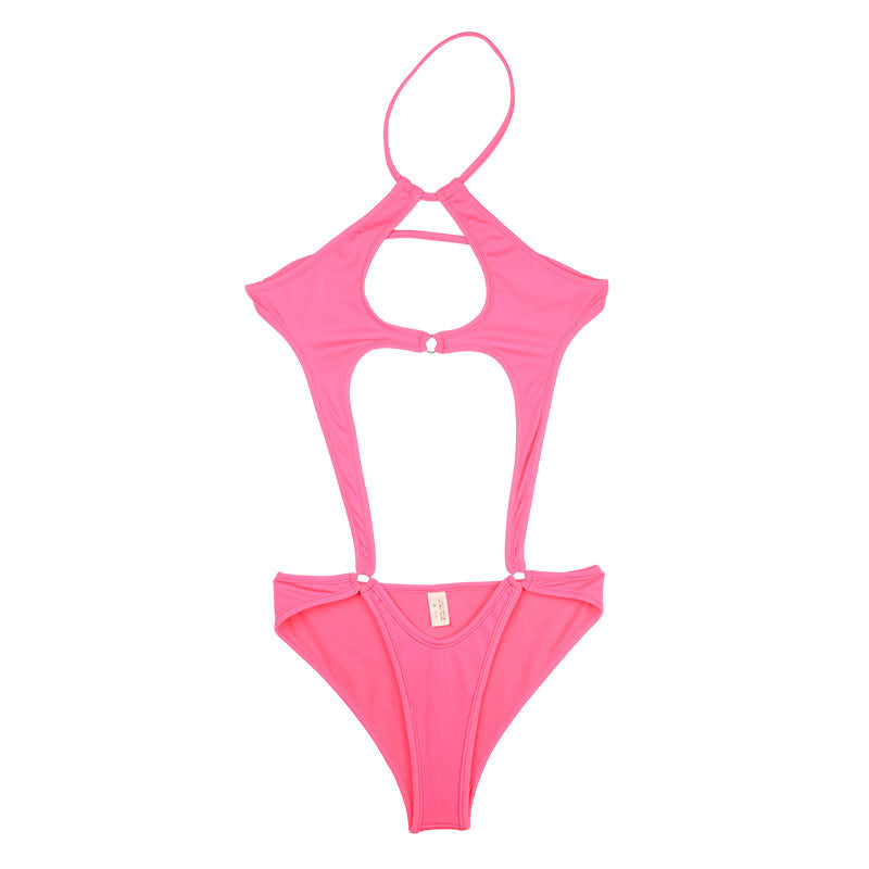 ラ・ポーム ハリ感＆伸縮性抜群 E6000モノキニ 胸元大胆デザイン 540011