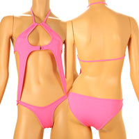 ラ・ポーム ハリ感＆伸縮性抜群 E6000モノキニ 胸元大胆デザイン 540011