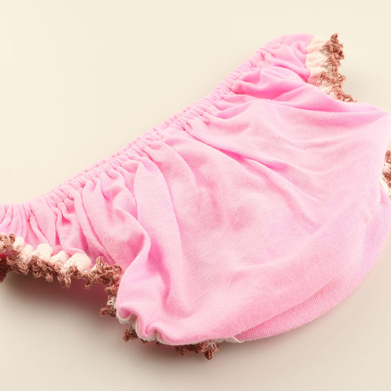 プチミニョン 綿フルバックショーツ ローライズ 通気性 快適 インゴム かわいい クシュクシュデザイン 560