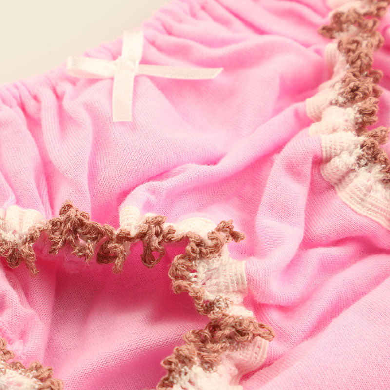 プチミニョン 綿フルバックショーツ ローライズ 通気性 快適 インゴム かわいい クシュクシュデザイン 560