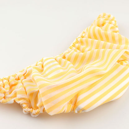プチミニョン スフレーナ生地 ボーダー柄 フルバックショーツ ローライズ レディース 透け感 インゴム くしゅくしゅ 小さめ 下着 かわいい パンティー 563
