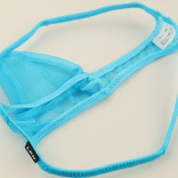 メンズ キラキラ輝く Tバックビキニ 透け感スパークハーフ 立体3Dポーチ 618148