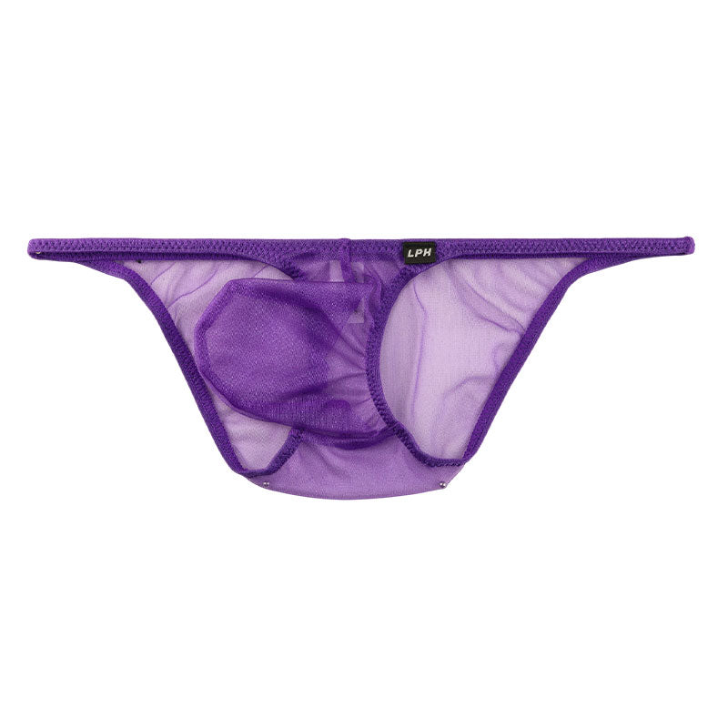 メンズ キラキラ輝く ハーフバックビキニ 透け感スパークハーフ 立体3Dポーチ 618149