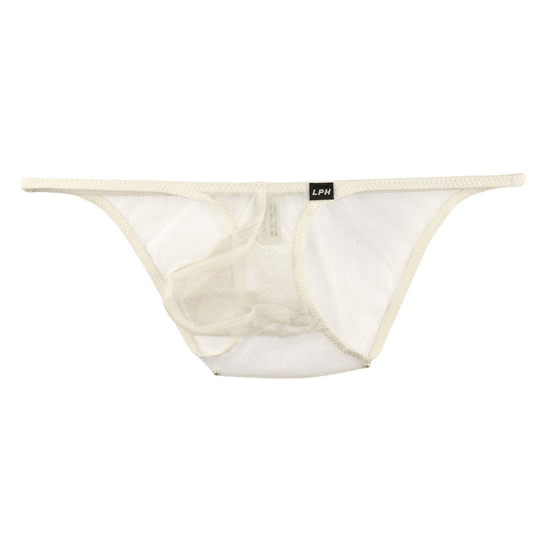 メンズ キラキラ輝く ハーフバックビキニ 透け感スパークハーフ 立体3Dポーチ 618149