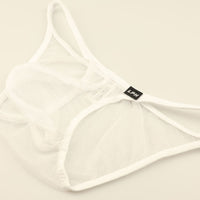 メンズ キラキラ輝く ハーフバックビキニ 透け感スパークハーフ 立体3Dポーチ 618149