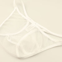 メンズ キラキラ輝く ハーフバックビキニ 透け感スパークハーフ 立体3Dポーチ 618149