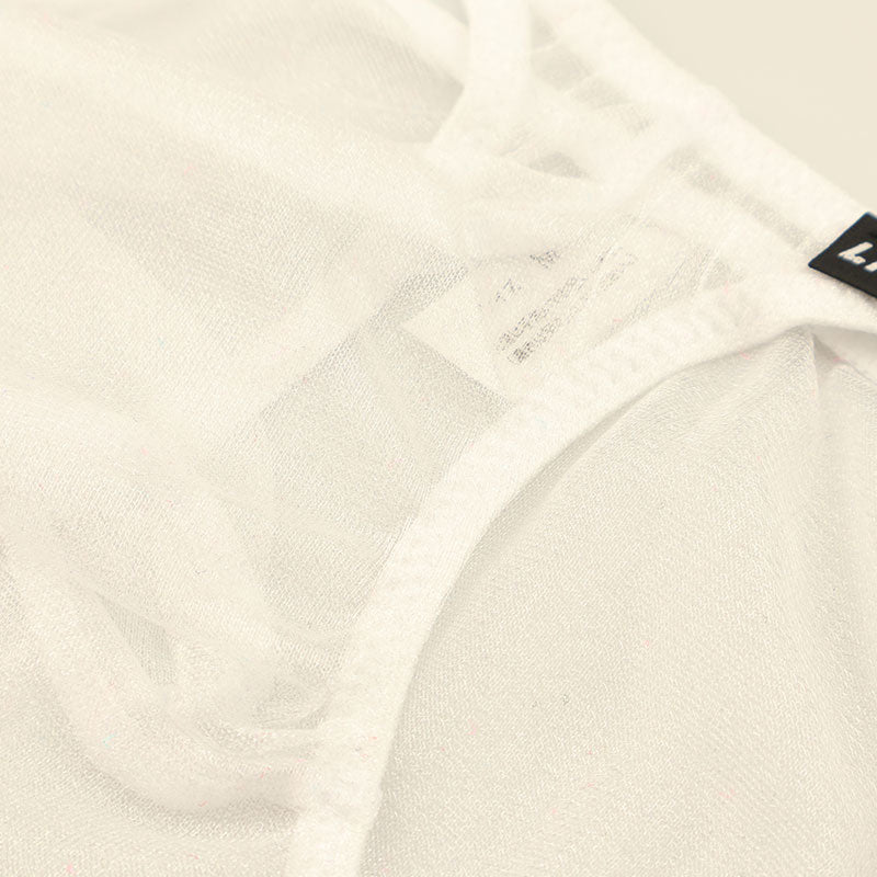 メンズ キラキラ輝く ハーフバックビキニ 透け感スパークハーフ 立体3Dポーチ 618149