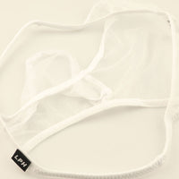 メンズ キラキラ輝く ハーフバックビキニ 透け感スパークハーフ 立体3Dポーチ 618149