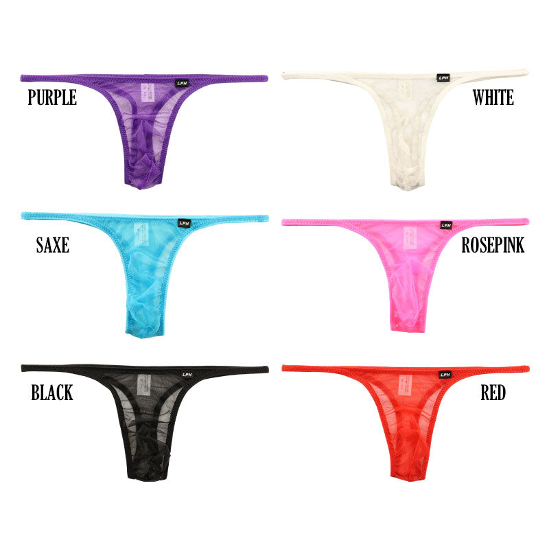 メンズ シースルーグリッター スパークハーフ生地 Tバック ハーフシーム入り 618150