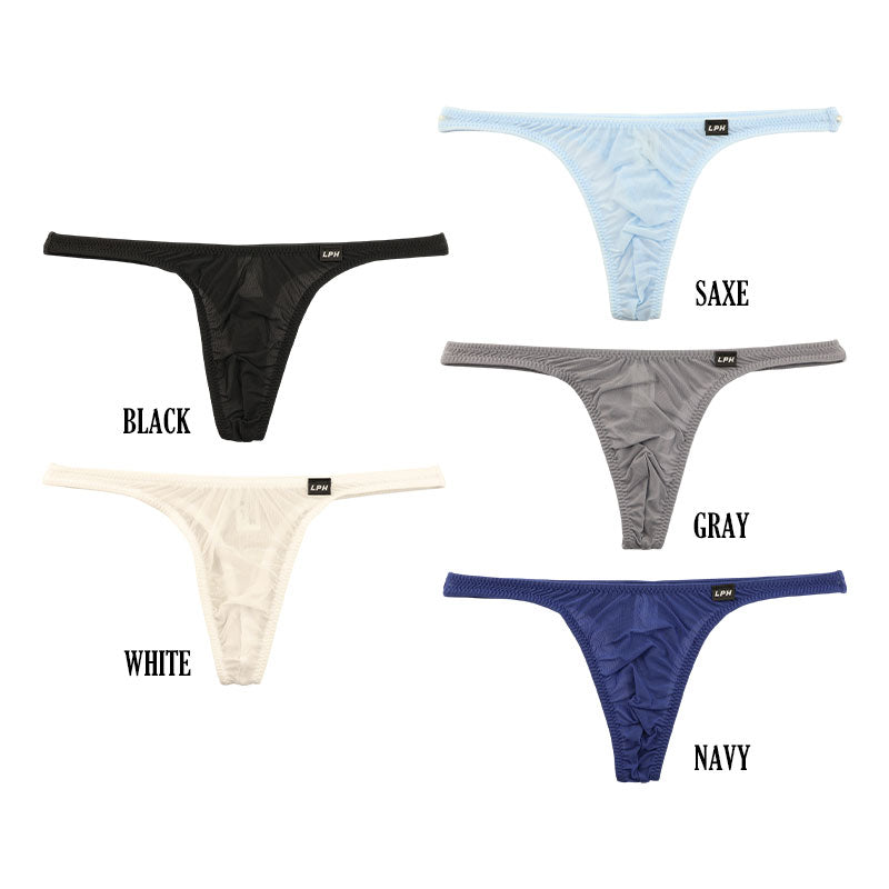 Men's T-back Bikini, GUS Fabric, Ultra-Shallow, Half-Seam, Sheer, High-Stretch Underwear, 620070