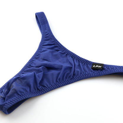 Men's T-back Bikini, GUS Fabric, Ultra-Shallow, Half-Seam, Sheer, High-Stretch Underwear, 620070