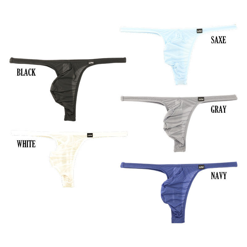 メンズ 極薄クリア素材 メンズTバックビキニ 立体フロント×ホールド感抜群 フルシーム仕様 621085