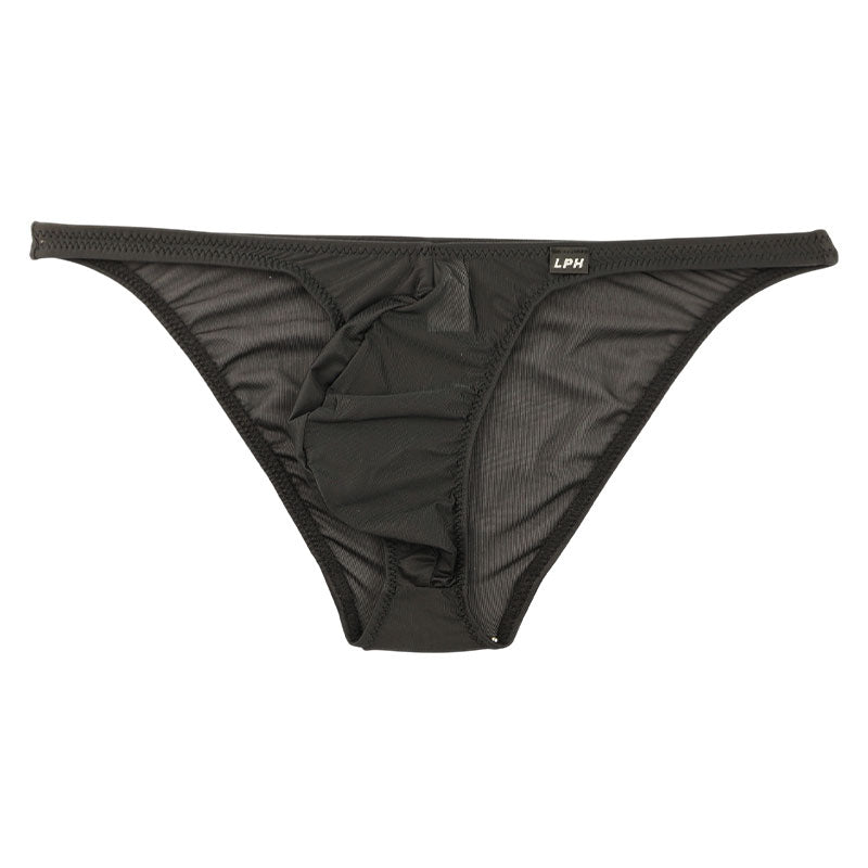 メンズ 極薄クリア素材 メンズハーフバックビキニ 立体フロント×ホールド感抜群 フルシーム仕様 621086