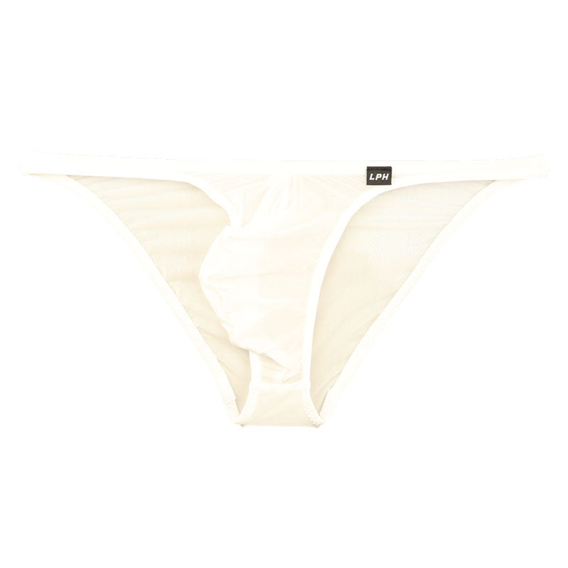 メンズ 極薄クリア素材 メンズハーフバックビキニ 立体フロント×ホールド感抜群 フルシーム仕様 621086