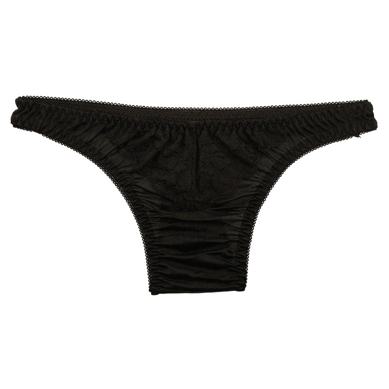 Unisex T-back with a fluffy, lightweight NHK fabric and delicate lace 621091