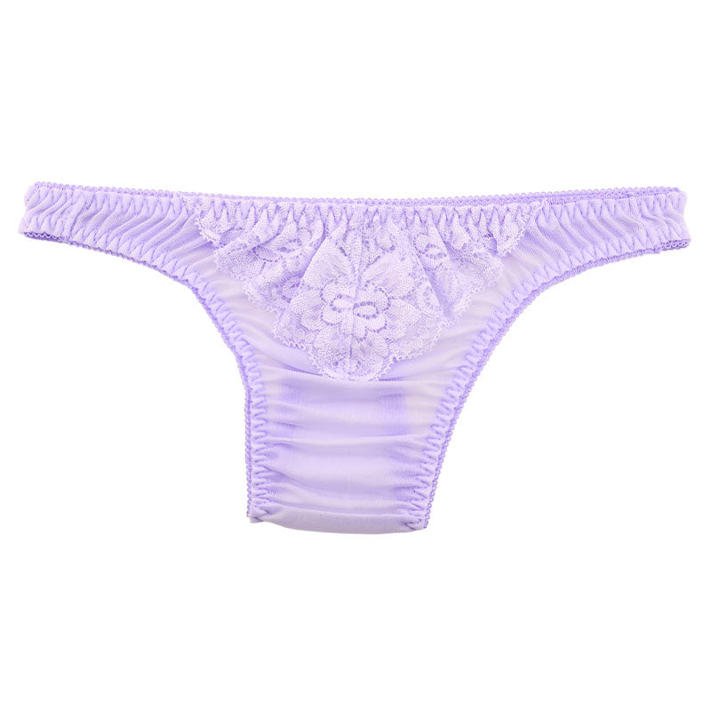 Unisex T-back with a fluffy, lightweight NHK fabric and delicate lace 621091