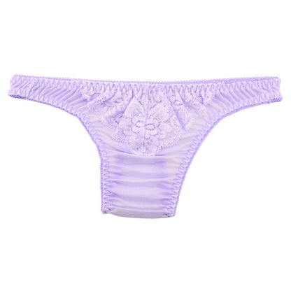 Unisex T-back with a fluffy, lightweight NHK fabric and delicate lace 621091