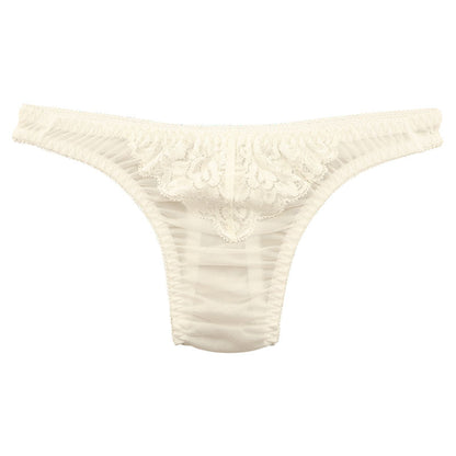 Unisex T-back with a fluffy, lightweight NHK fabric and delicate lace 621091