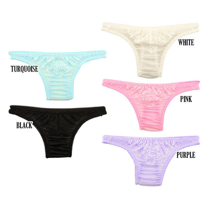 Unisex T-back with a fluffy, lightweight NHK fabric and delicate lace 621091