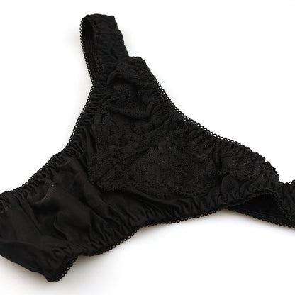 Unisex T-back with a fluffy, lightweight NHK fabric and delicate lace 621091