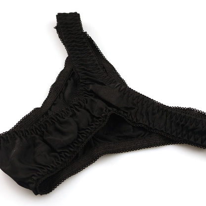 Unisex T-back with a fluffy, lightweight NHK fabric and delicate lace 621091
