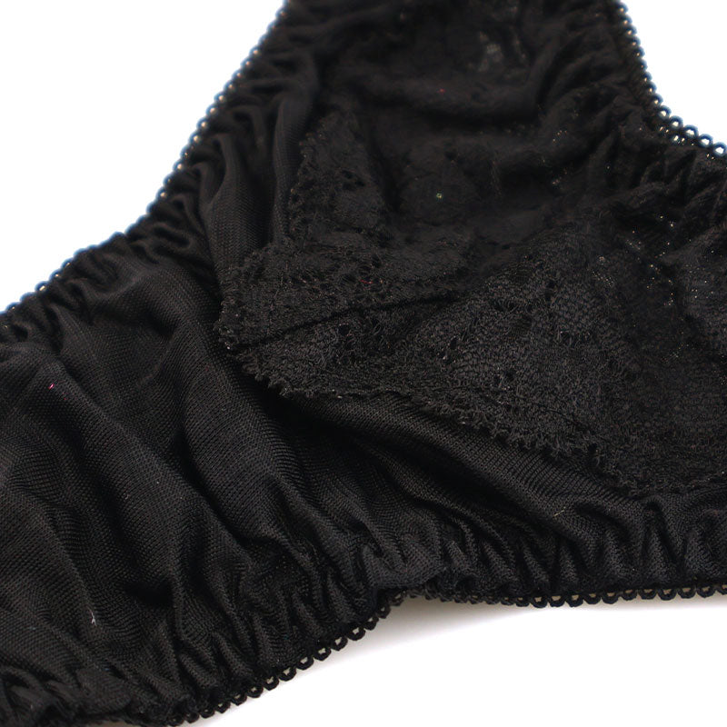 Unisex T-back with a fluffy, lightweight NHK fabric and delicate lace 621091
