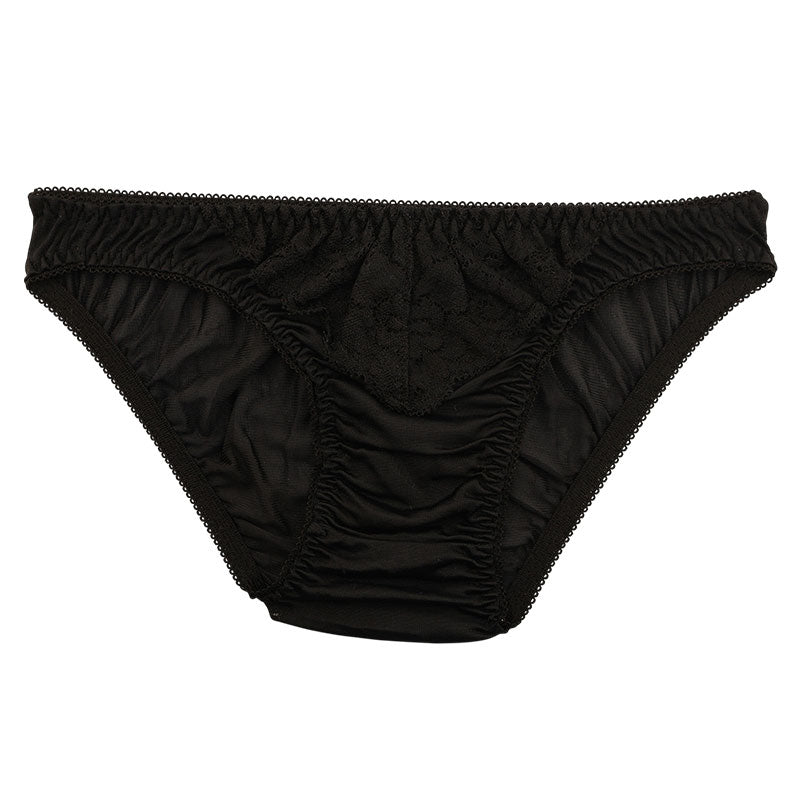 Unisex full-back panties combining soft, lightweight NHK fabric and delicate lace 621092