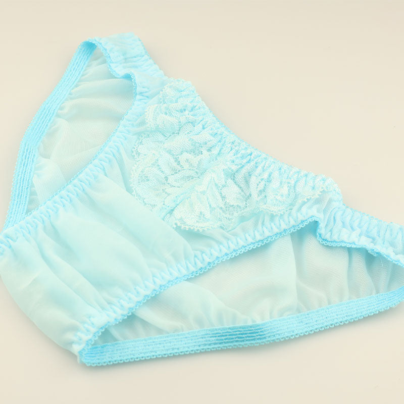 Unisex full-back panties combining soft, lightweight NHK fabric and delicate lace 621092