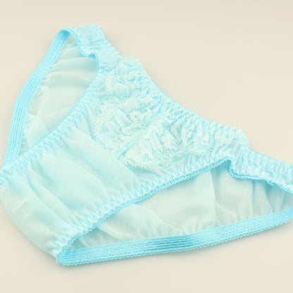 Unisex full-back panties combining soft, lightweight NHK fabric and delicate lace 621092