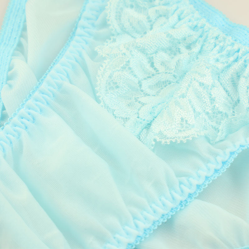 Unisex full-back panties combining soft, lightweight NHK fabric and delicate lace 621092